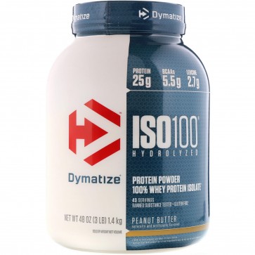 Dymatize Nutrition ISO-100 100% Whey Protein Isolate Peanut Butter 3 lbs