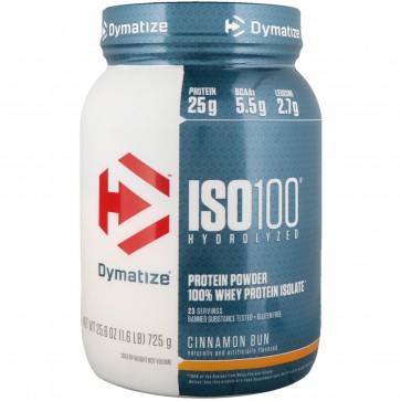 Dymatize Nutrition ISO-100 100% Whey Protein Isolate Cinnamon Bun 1.6 lb