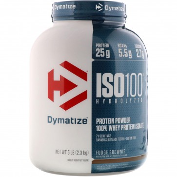 Dymatize Nutrition ISO-100 100% Whey Protein Isolate Fudge Brownie 5 lbs