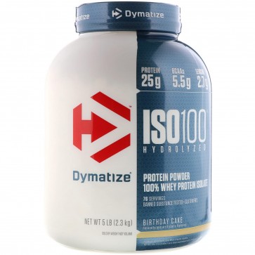 Dymatize Nutrition ISO-100 100% Whey Protein Isolate Birthday Cake 5 lbs