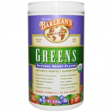 Barlean's Greens Natural Berry Flavor 8.78 oz