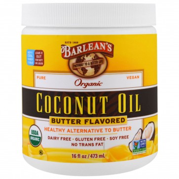 Barlean's Organic Coconut Oil Butter Flavored 16 oz