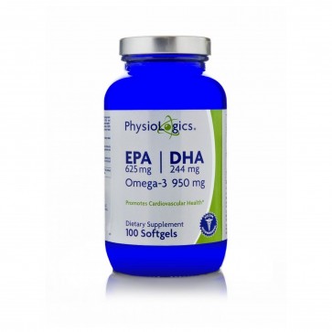 Physiologics EPA 625 mg / DHA 244 mg (Omega-3 950 mg) 100 Softgels 