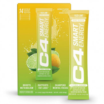 Cellucor C4 Smart Energy Yuzu Lime On-the-Go Stick 14 Pack