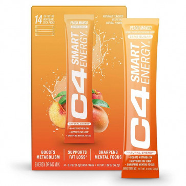 Cellucor C4 Smart Energy Peach Mango On-the-Go Stick 14 Pack