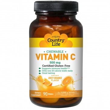 Country Life Vitamin C Wafer 500 Mg 90 Tablets