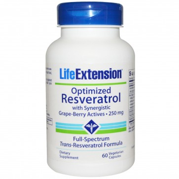 Life Extension Optimized Resveratrol 250mg 60 Vegetarian Capsules