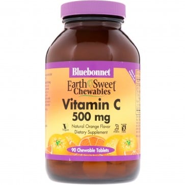 Bluebonnet Vitamin C 500 mg 90 Chewable Orange Flavor Tablets