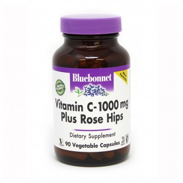 Bluebonnet Vitamin C 1000mg Plus Rose Hips 90