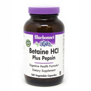 Bluebonnet Betaine HCL Plus Pepsin 180 Vegetable Capsules