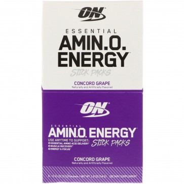 Optimum Nutrition Essential AmiN.O. Energy Stick Packs Concord Grape 6 Packets