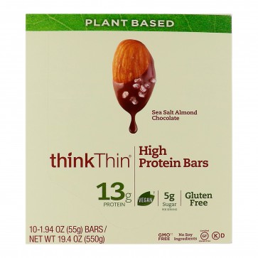 ThinkThin High Protein Sea Salt Almond Chocolate (10 Bars)