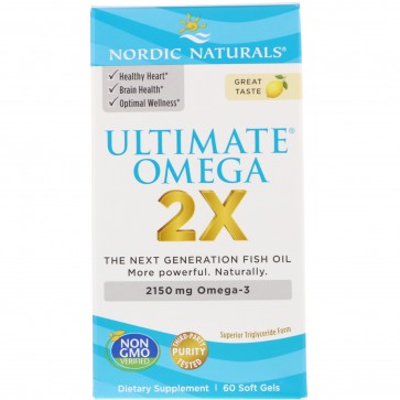 Nordic Naturals Ultimate Omega 2x Lemon Flavored 60 Softgels