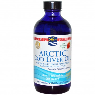 Nordic Naturals Arctic Cod Liver Oil Strawberry Flavored 8 fl oz