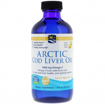 Nordic Naturals Arctic Cod Liver Oil Lemon Flavored 8 fl oz