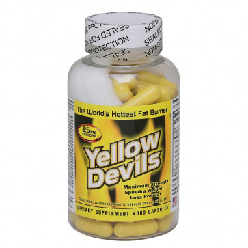 Yellow Devils 25 mg Ephedra 100 Capsules by American Generic Labs | yellow devil diet pill