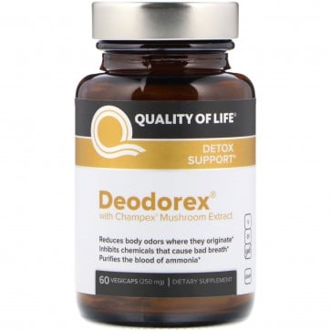 Quality of Life Labs Deodorex With Champex Mushroom Complex 60 Capsules