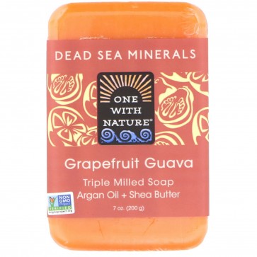 One With Nature Dead Sea Minerals Triple Milled Bar Soap Grapefruit Guava 7 oz.