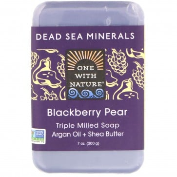 One With Nature-Dead Sea Mineral Soap 7oz Blackberry Pear