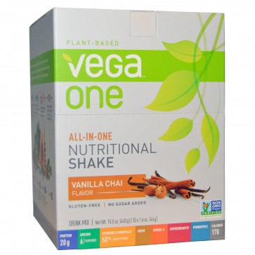 Vega One All-in-One Nutritional Shake Vanilla Chai 10 Packets 1.6 oz