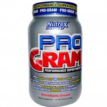 Nutrex Research Labs Pro-Gram Performance Super Protein Strawberry Cream 2.24 lbs 