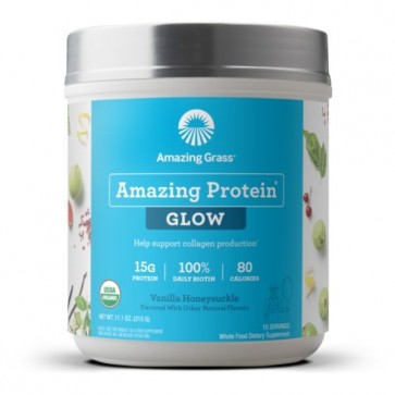 Amazing Grass Amazing Protein Glow Vanilla Honeysuckle 15 servings 11.1 oz 