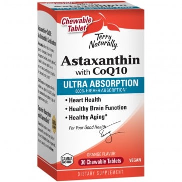 Terry Naturally Astaxanthin with CoQ10 Ultra Absorption Orange Flavor 30 Chewable Tablets