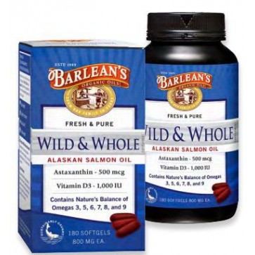 Barlean's Fresh & Pure Wild & Whole Alaskan Salmon Oil 180 Softgels -  Everything Else