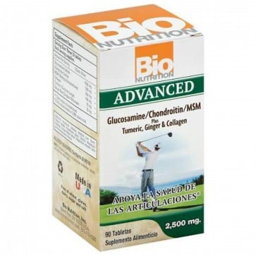 Bio Nutrition Advanced Glucosamine/Chondroitin/MSM Plus Tumeric, Ginger, & Collagen - 90 tablets