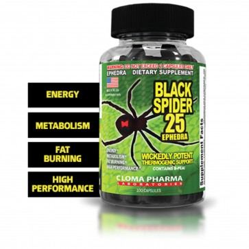 Black Spider 25 Ephedra Diet Pills by Cloma Pharma