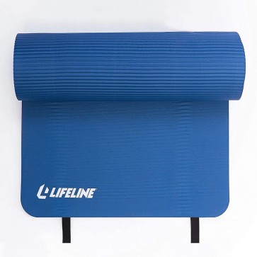 Lifeline Powered By Innovation Exercise Mat Pro 5/8 Dual Texture Mat Blue