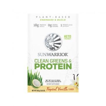 Clean Greens & Protein Tropical Vanilla Box of 12 by SunWarrior