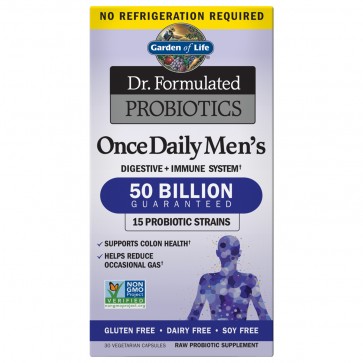 Garden of Life Dr. Formulated Probiotics Once Daily Men's 50 Billion 15 Probiotic Strains 30 Vegetarian Capsules