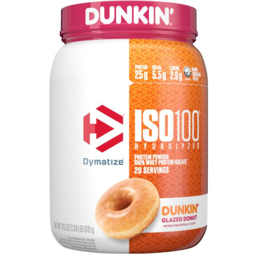 Dymatize iso-100 donut glaseado dunkin 20 porciones