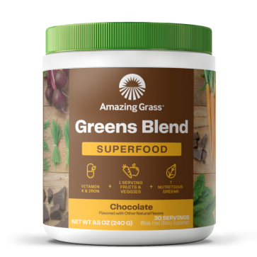 Amazing Grass Green SuperFood All Natural Drink Powder Chocolate 8.5 oz