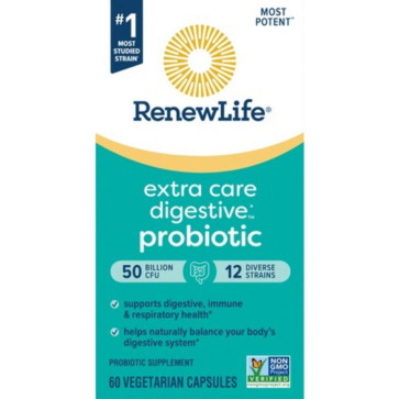 Renew Life Ultimate Flora Probiotic Extra Care Go-Pack 50 Billion 60 Vegetable Capsules