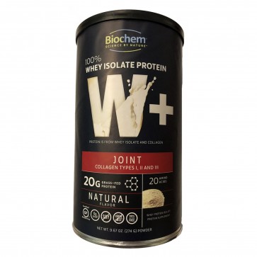 BioChem 100% Whey Isolate Protein W+ Joint Collagen Types l, ll, and lll Natural Flavor 20g Protein