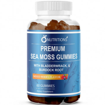 O Nutrition Premium Sea Moss Mixed Berry Flavor 60 Gummies