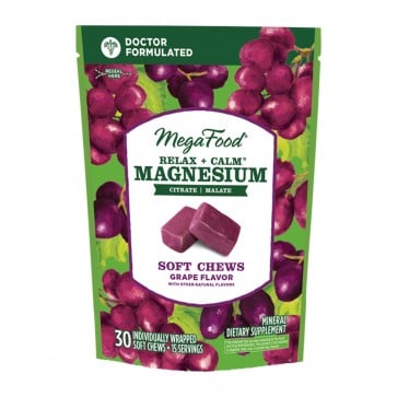 MegaFood Relax + Calm Magnesium Grape 30 Soft Chews