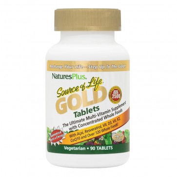 Nature's Plus Source Of Life Gold Tablets Ultimate Multi-Vitamin with Concentrated Whole Foods - 90 Tablets