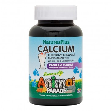 Nature's Plus Animal Parade Calcium Children's Chewable Supplement Natural Vanilla Sundae Flavor 90 Animals