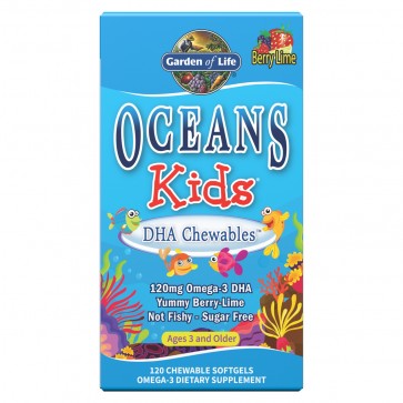 Garden of Life Oceans Kids DHA Chewables Berry Lime 120 Softgels