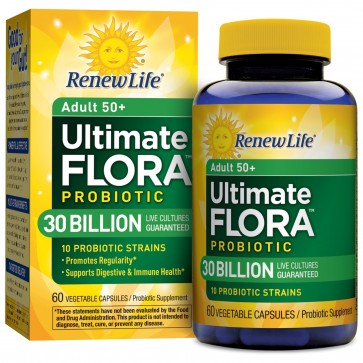 ReNew Life Adult 50+ Ultimate Flora Probiotic 30 Billion 90 Vegetable Capsules