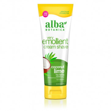 Alba Botanica Very Emollient Cream Shave Coconut Lime 8 oz