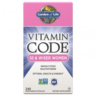 Garden of Life Vitamin Code 50 & Wiser Women 240 Vegetarian Capsules