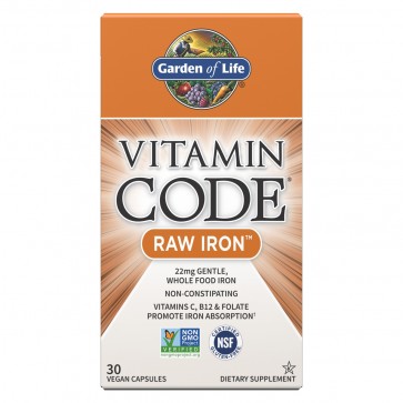 Garden Of Life Vitamin Code Raw Iron 30 Vegan Capsules