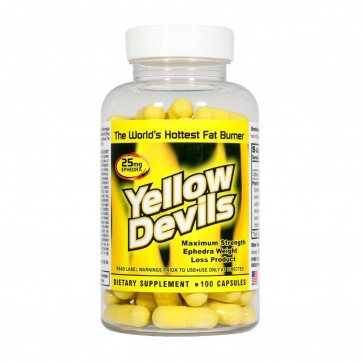 Yellow Devils 25 mg Ephedra 100 Capsules by American Generic Labs | yellow devil diet pill