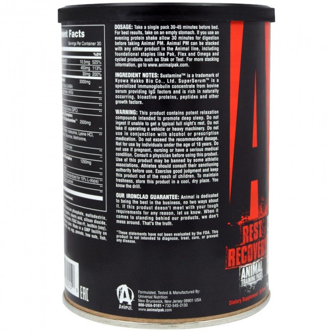 Universal Nutrition Animal Pak PM - A Potent Sleep Aid to Ensure Optimal  Rest for Recovery