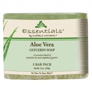 Clearly Natural Essentials Glycerin Bar Soap Aloe Vera 4 oz (3 Pack)