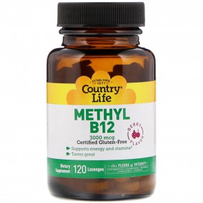 Country Life Methyl B12 Berry Flavor 3000 mcg 120 Lozenges